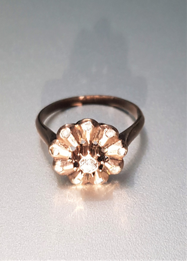 OSMANLI DÖNEMİ GÜL MODELİ ELMAS YÜZÜK 