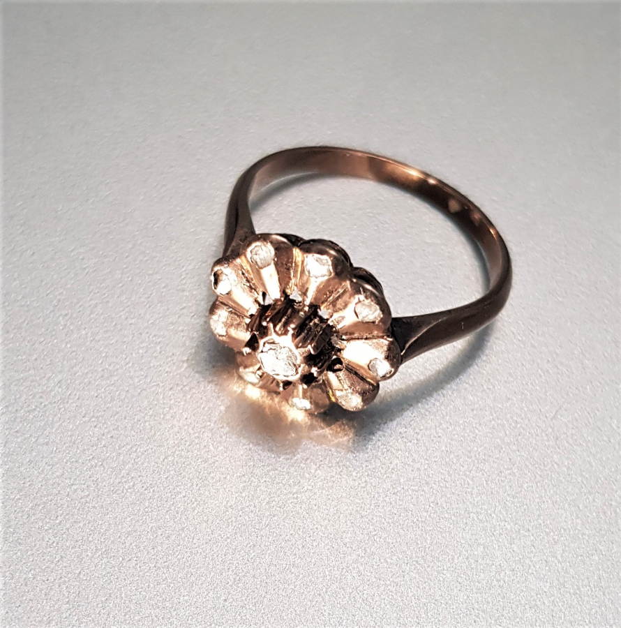 OSMANLI DÖNEMİ GÜL MODELİ ELMAS YÜZÜK 