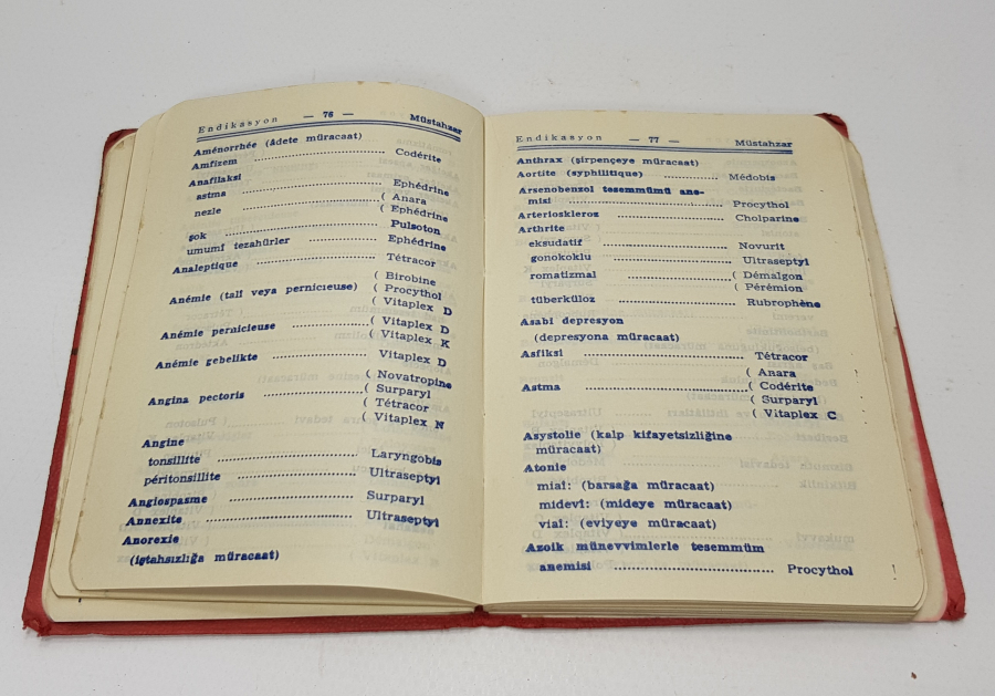 TÜRK FARMA KOL. ŞTİ. CHINOIN REKLAMLI 1960 YILI GÜNLÜK