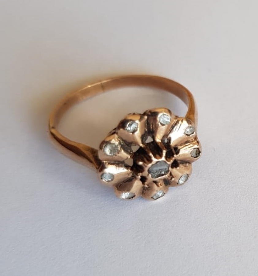 OSMANLI DÖNEMİ GÜL MODELİ ELMAS YÜZÜK 