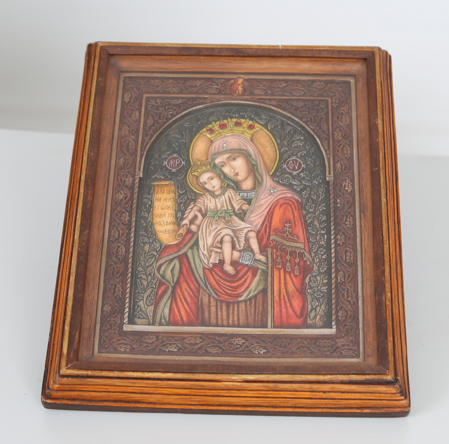 ANTİKA EL OYMA RUM İŞİ İKONA