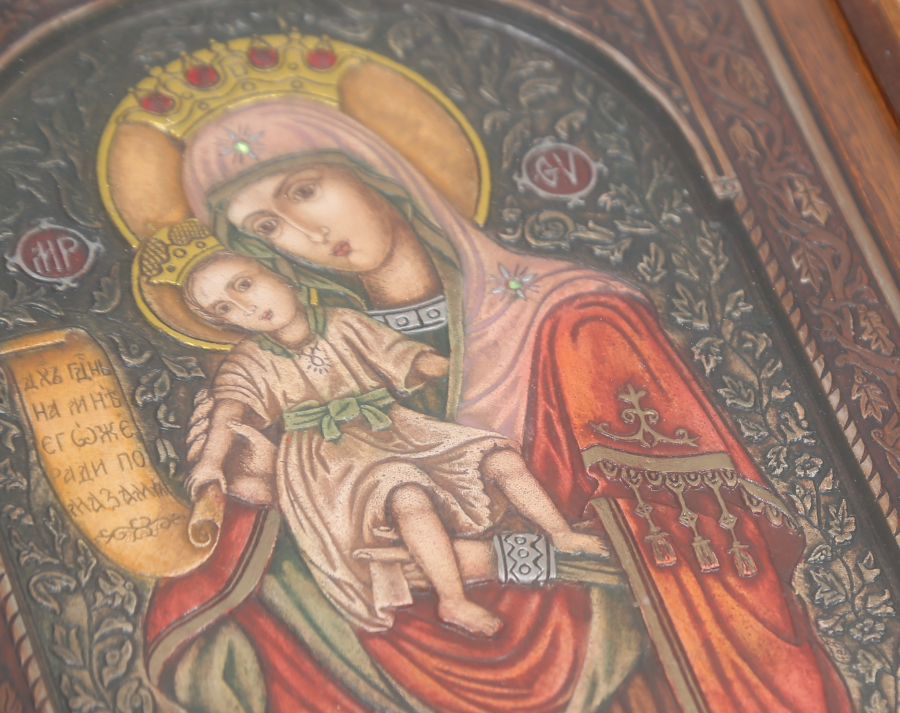 ANTİKA EL OYMA RUM İŞİ İKONA