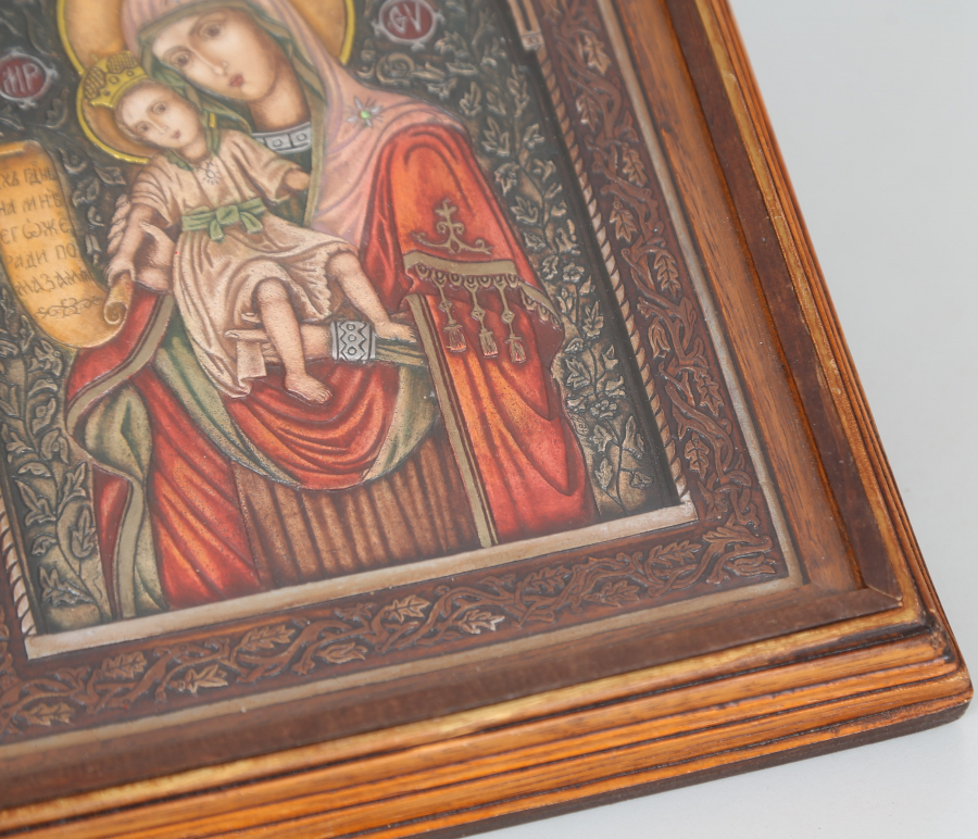 ANTİKA EL OYMA RUM İŞİ İKONA