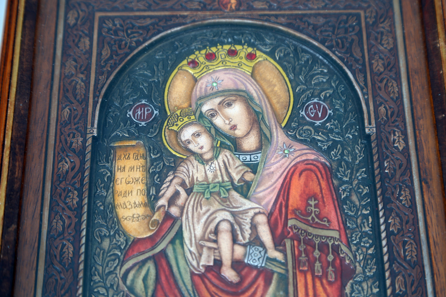 ANTİKA EL OYMA RUM İŞİ İKONA