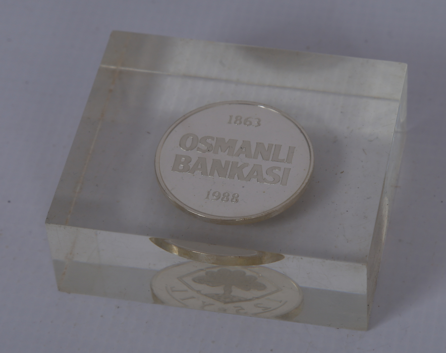 OSMANLI BANKASININ 125. YILINA ÖZEL YAPILMIŞ GÜMÜŞ HATIRA PARA