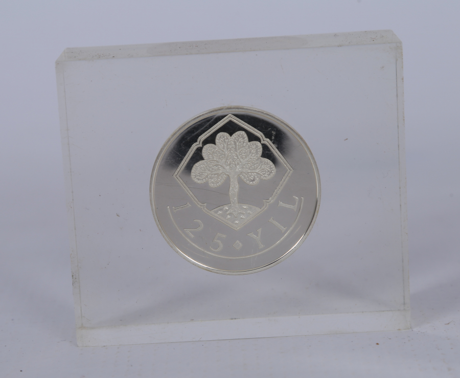 OSMANLI BANKASININ 125. YILINA ÖZEL YAPILMIŞ GÜMÜŞ HATIRA PARA