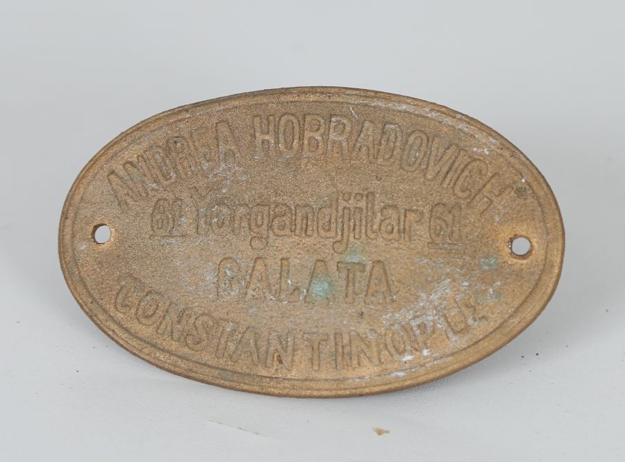 OSMANLI DÖNEMİ GALATA CONSTANTİNOPLE YAZILI PLAKA