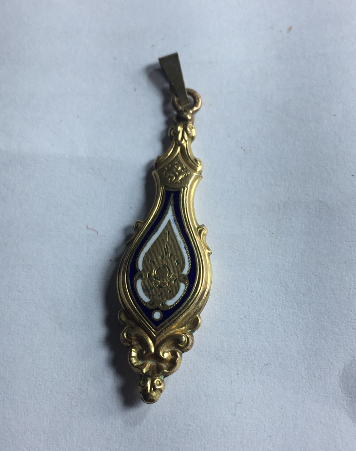 ÜZERİ MİNELİ 1900 BAŞLARI ALTIN KOLYE