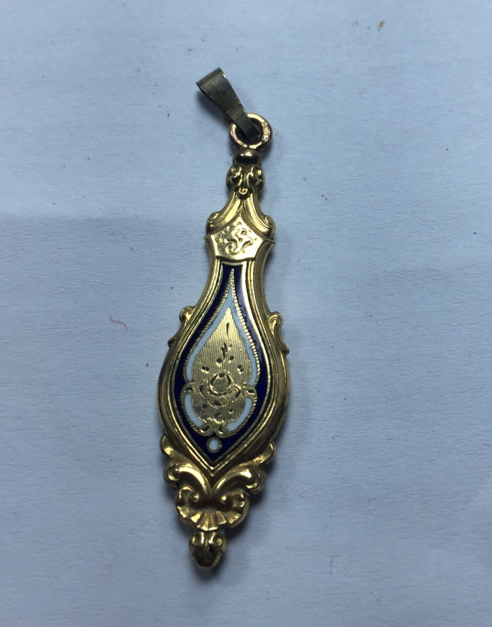 ÜZERİ MİNELİ 1900 BAŞLARI ALTIN KOLYE