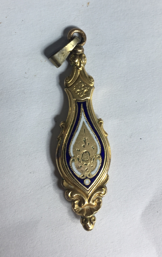 ÜZERİ MİNELİ 1900 BAŞLARI ALTIN KOLYE