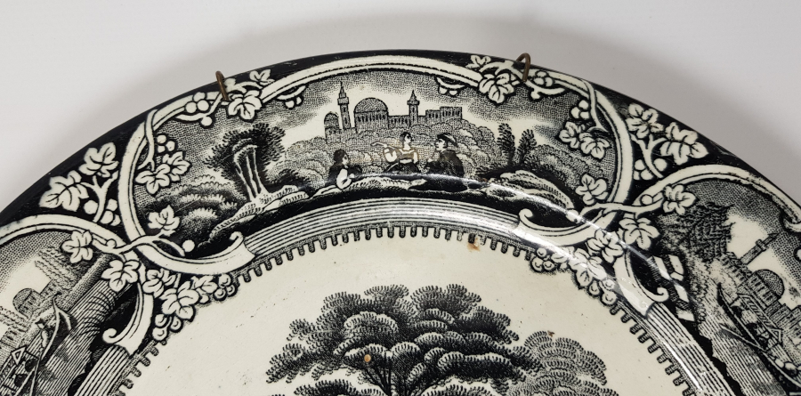 OSMANLI DÖNEMİ İSTANBUL TASFİRLİ NADİR İNGİLİZ TABAK