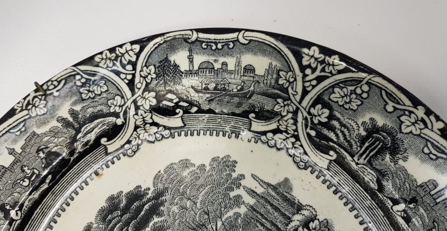 OSMANLI DÖNEMİ İSTANBUL TASFİRLİ NADİR İNGİLİZ TABAK