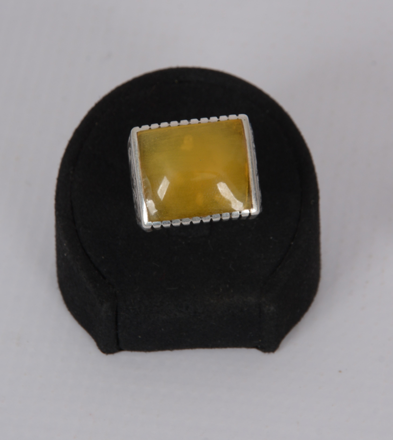 DAMLA KEHRİBARLI GÜMÜŞ YÜZÜK