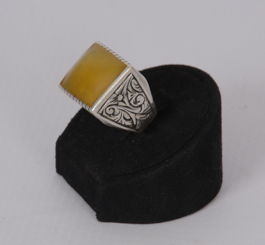 DAMLA KEHRİBARLI GÜMÜŞ YÜZÜK