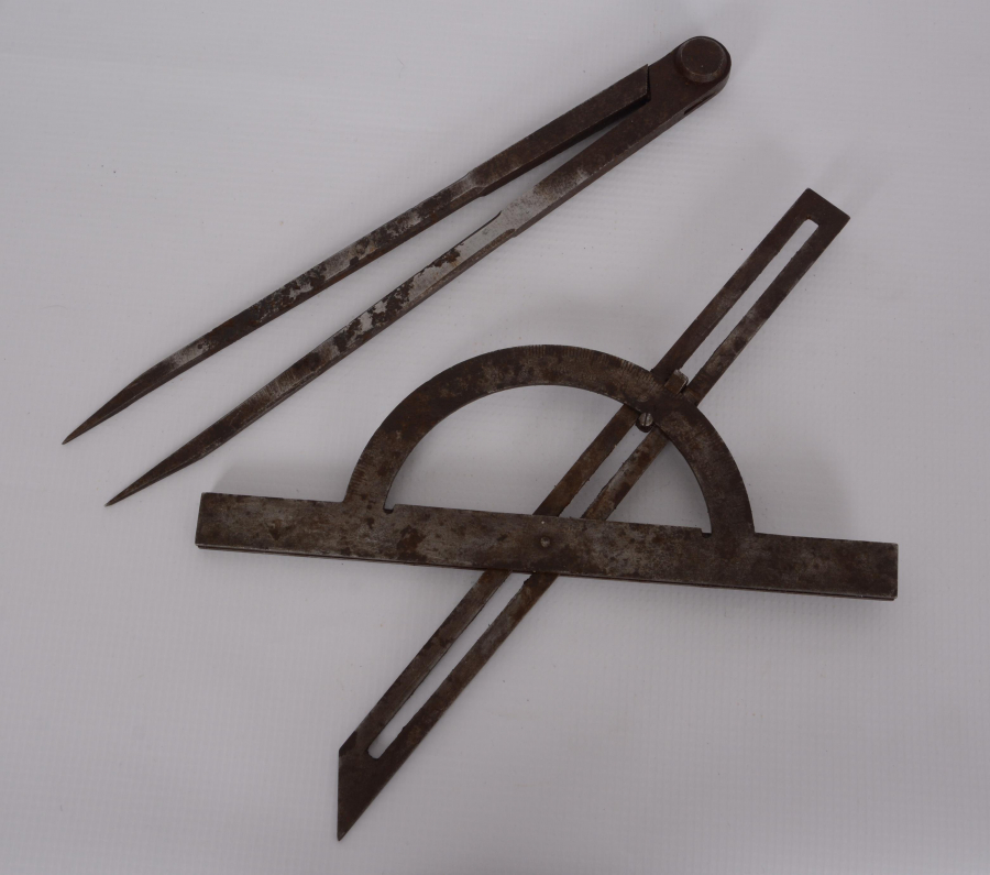 OSMANLI DÖNEMİ METAL GÖNYE VE PERGEL TAKIMI