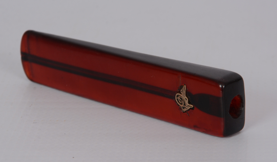 OSMANLI TUĞRALI KEHRİBAR AĞIZLIK 