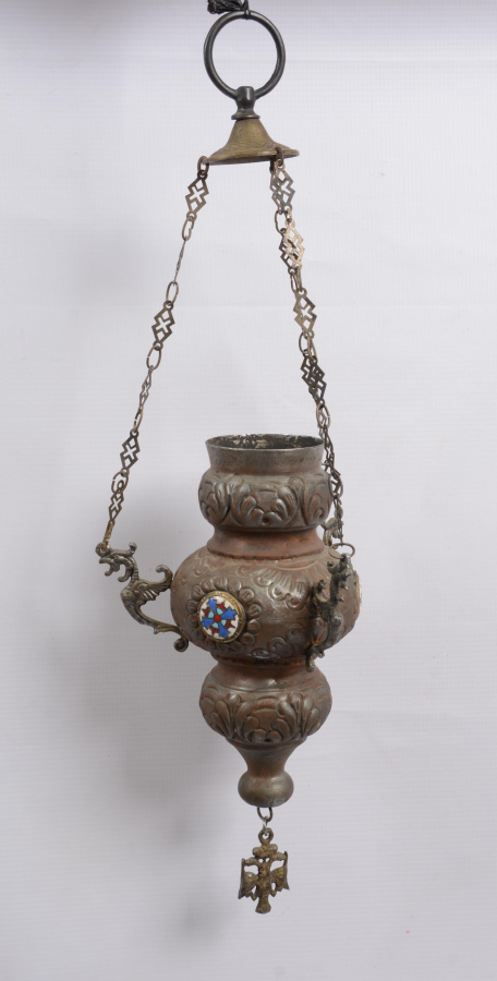 1892 TARİHLİ RUMCA YAZILI KİLİSE PAPAZ BUHURDANLIĞI 