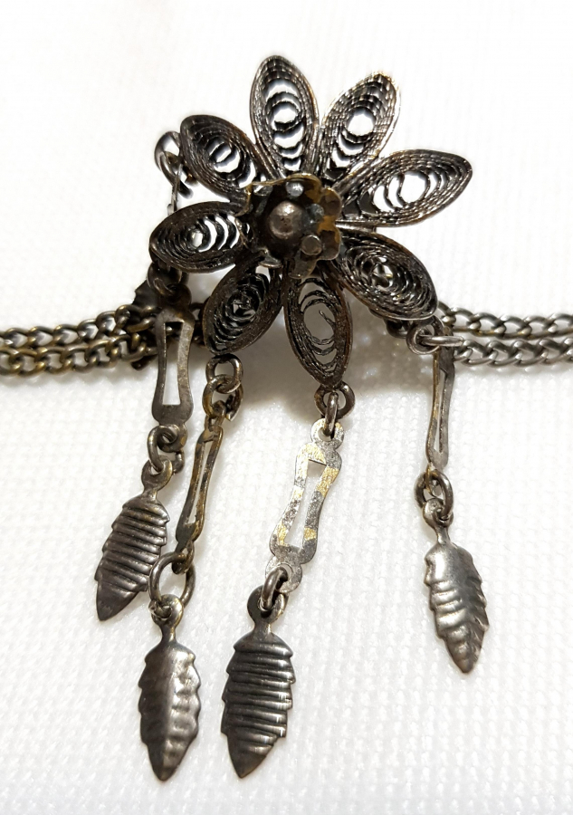 OSMANLI DÖNEMİ GÜMÜŞ ELBİSE SÜSÜ ÜÇLÜ DÜĞME