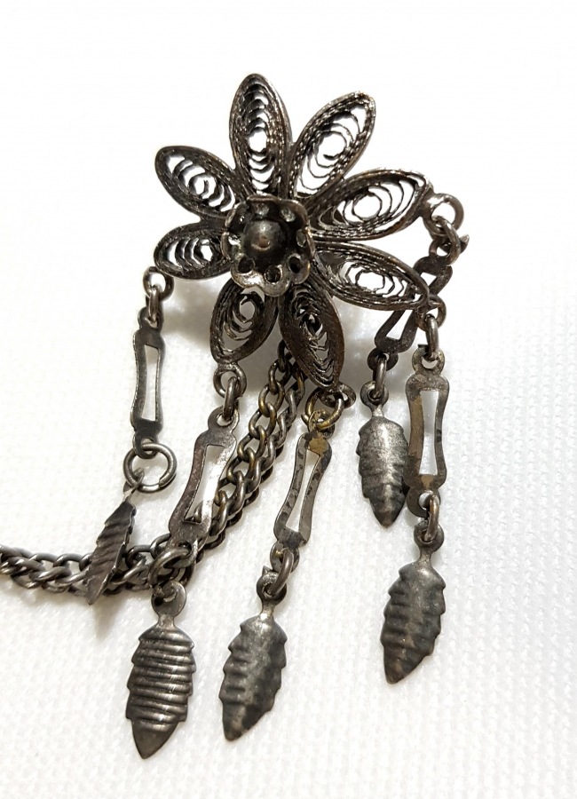 OSMANLI DÖNEMİ GÜMÜŞ ELBİSE SÜSÜ ÜÇLÜ DÜĞME