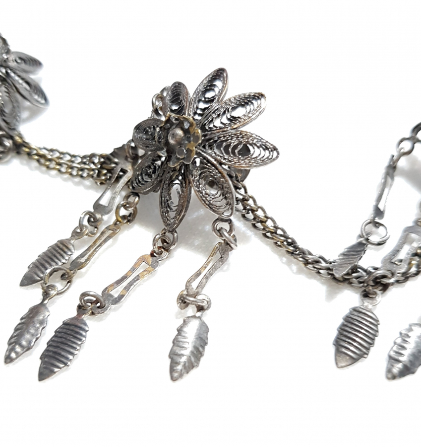 OSMANLI DÖNEMİ GÜMÜŞ ELBİSE SÜSÜ ÜÇLÜ DÜĞME