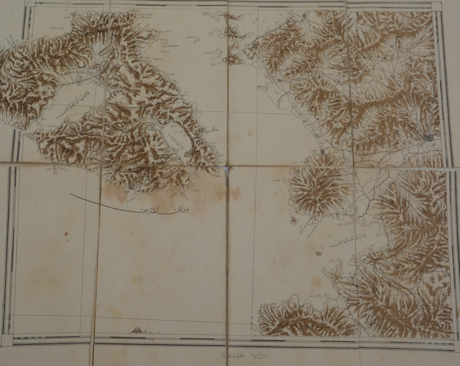 OSMANLICA BEZ HARİTA: MİDİLLİ & AYVALIK & DİKİLİ & FOÇA