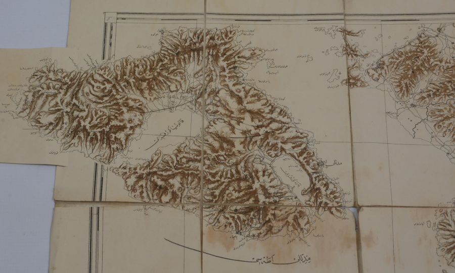 OSMANLICA BEZ HARİTA: MİDİLLİ & AYVALIK & DİKİLİ & FOÇA