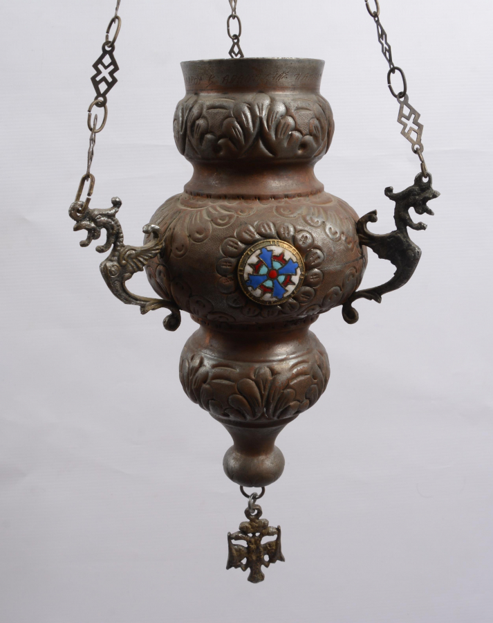 1892 TARİHLİ RUMCA YAZILI KİLİSE PAPAZ BUHURDANLIĞI 