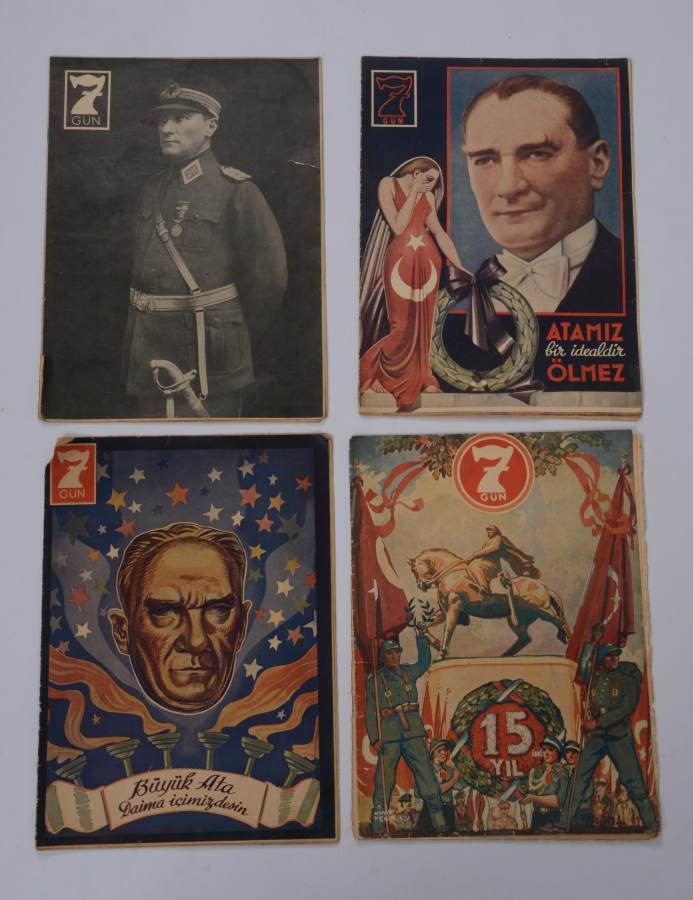 1930'LARDAN ATATÜRK KAPAKLI 4 ADET 7GÜN DERGİSİ 