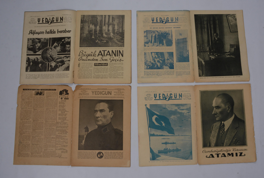 1930'LARDAN ATATÜRK KAPAKLI 4 ADET 7GÜN DERGİSİ 