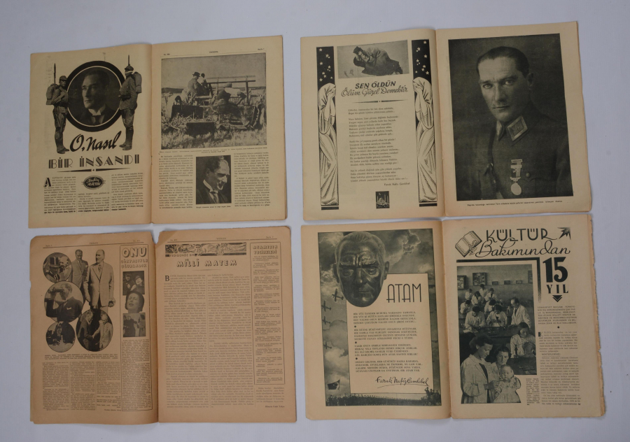1930'LARDAN ATATÜRK KAPAKLI 4 ADET 7GÜN DERGİSİ 