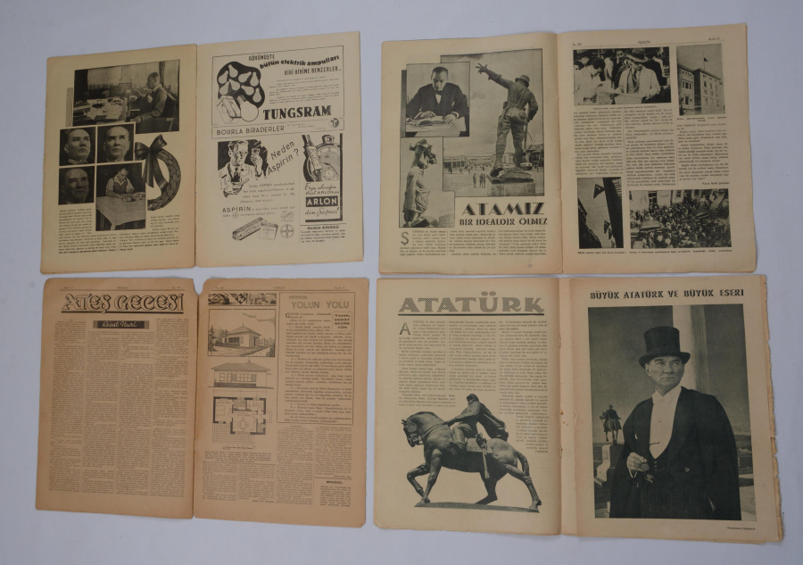 1930'LARDAN ATATÜRK KAPAKLI 4 ADET 7GÜN DERGİSİ 