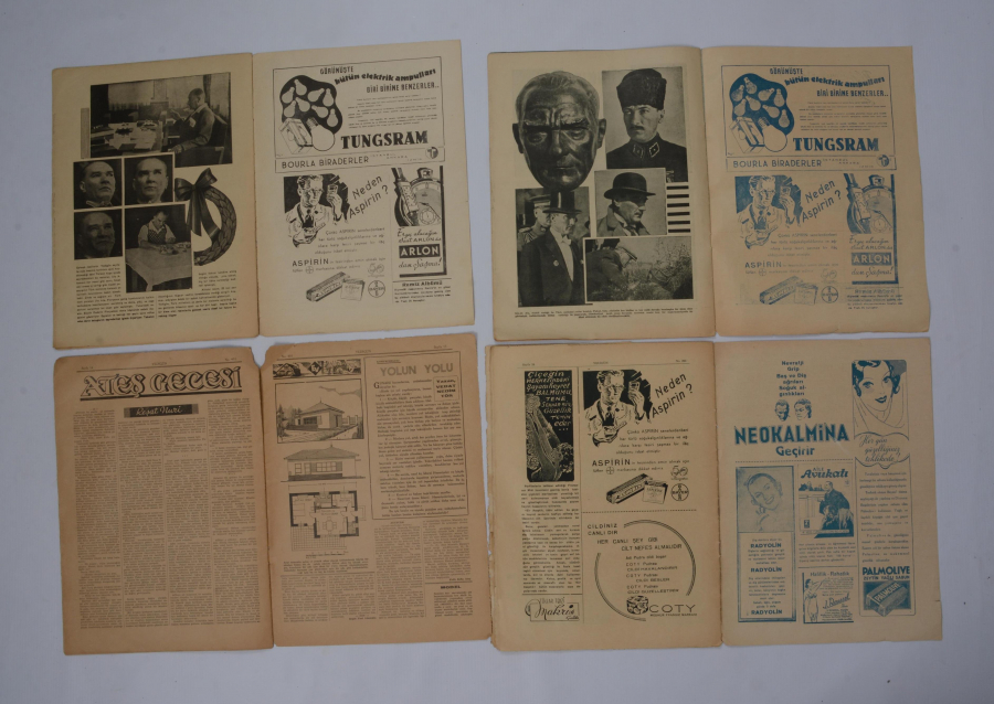 1930'LARDAN ATATÜRK KAPAKLI 4 ADET 7GÜN DERGİSİ 