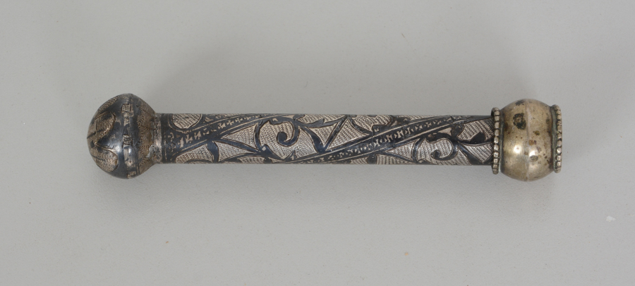 OSMANLI DÖNEMİ ERMENİ İŞİ SAVATLI GÜMÜŞ KAMÇI SAPI