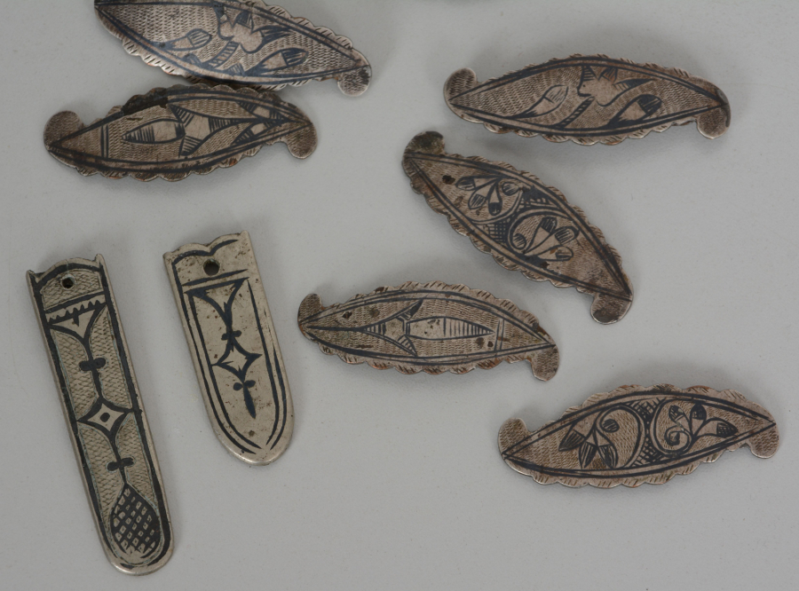 OSMANLI DÖNEMİ SAVATLI GÜMÜŞ ÇERKES KEMERİ PARÇALARI