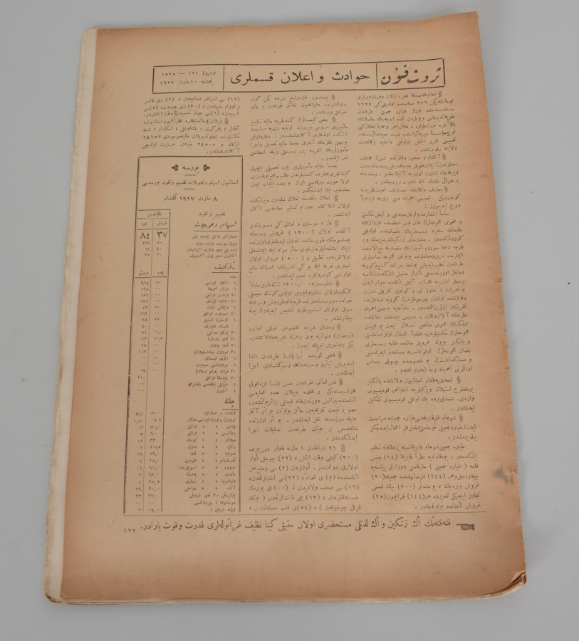 OSMANLI DÖNEMİ SERVETİ FÜNUN GAZETESİ