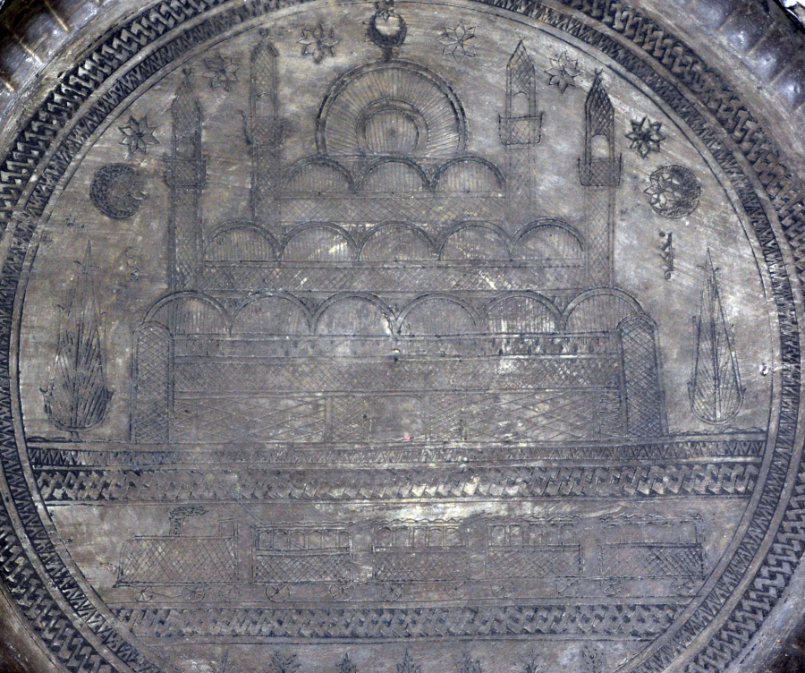 OSMANLI DÖNEMİ ÜZERİ SELİMİYE CAMİ TASVİRLİ SİNİ