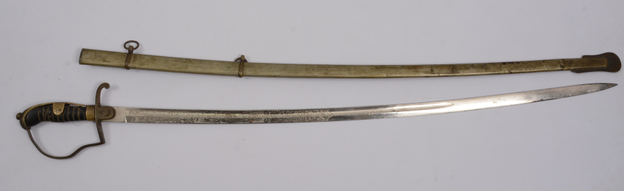 ÜZERİ GRAVÜRLÜ VE YAZILI OSMANLI SUBAY MERASİM KILICI 