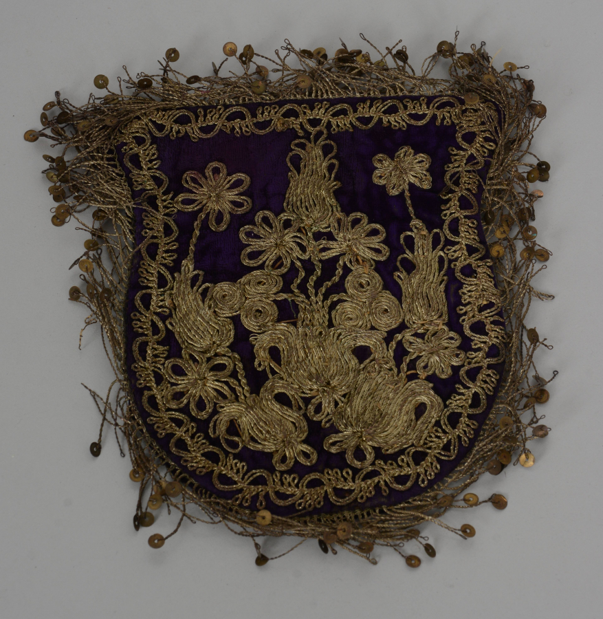 OSMANLI DÖNEMİ BERGAMA YÖRESİ ÇİFT TARAFI SIRMA İŞÇİLİKLİ KESE