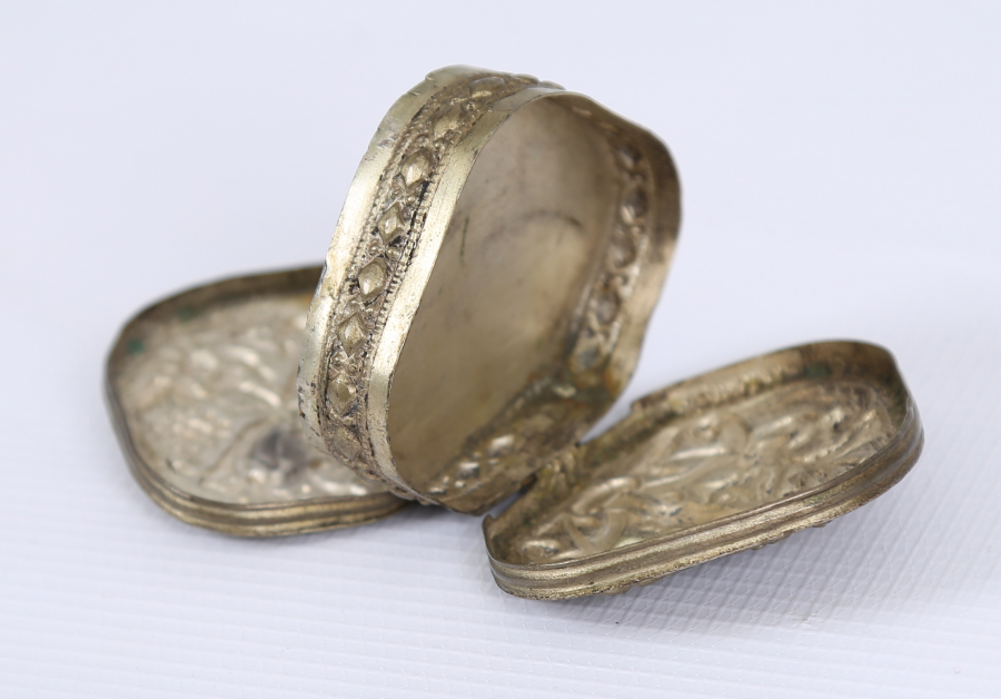 OSMANLI DÖNEMİ İÇİ TAŞ AYNALI ÇİFT TARAFLI ENFİYE KUTUSU