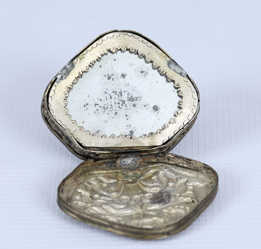 OSMANLI DÖNEMİ İÇİ TAŞ AYNALI ÇİFT TARAFLI ENFİYE KUTUSU