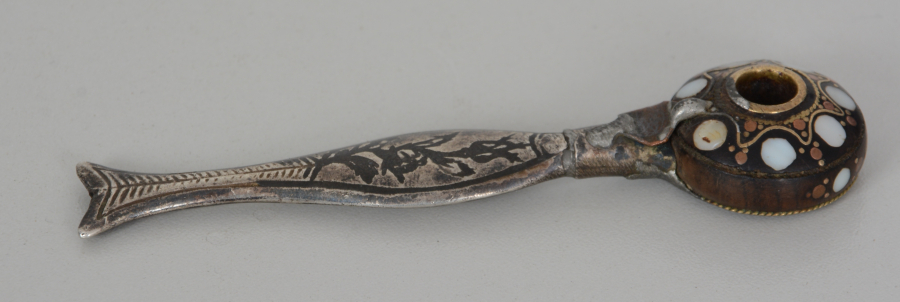 OSMANLI DÖNEMİ MUDURNU İŞİ ÇOK NADİR SAVATLI VE SEDEF ÇAKMALI SİGARA AĞIZLIĞI