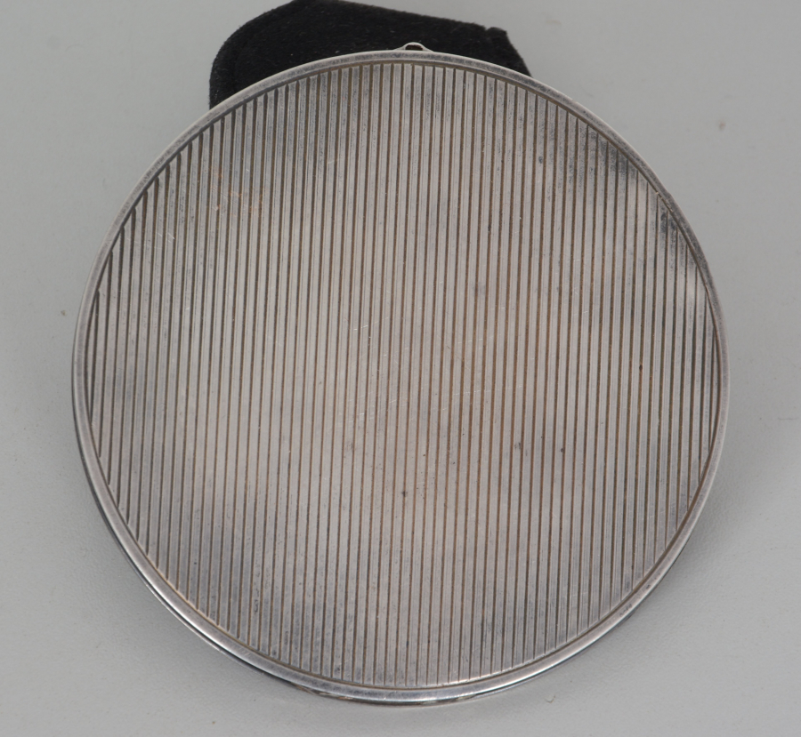 TAMAMI MİNE İŞÇİLİKLİ BÜYÜK BOY GÜMÜŞ PUDRALIK