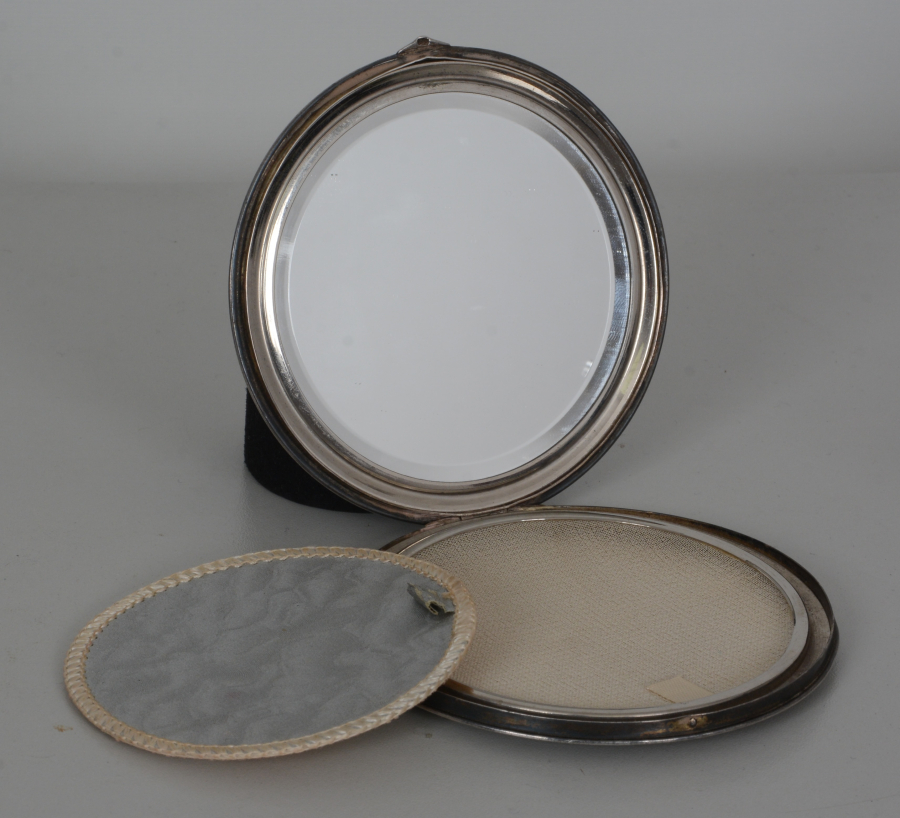 TAMAMI MİNE İŞÇİLİKLİ BÜYÜK BOY GÜMÜŞ PUDRALIK