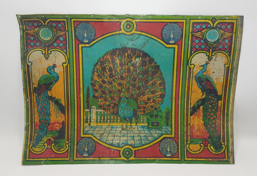 ERMENİ USTA KARNİK DERBEKYAN YAPIMI TAVUSKUŞU TEMALI SANDIK ÖNÜ SÜSÜ