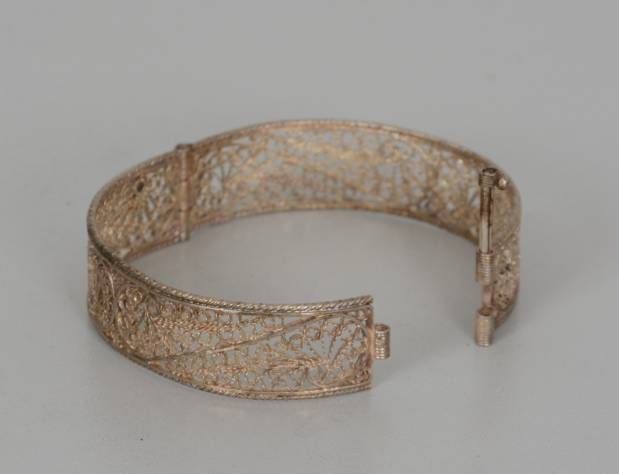 OSMANLI DÖNEMİ TELKARİ İŞÇİLİKLİ GÜMÜŞ BİLEZİK