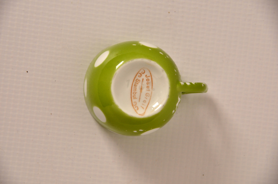 JOSEP GREİF STANBUL YAZILI OSMANLI DÖNEMİ PORSELEN FİNCAN