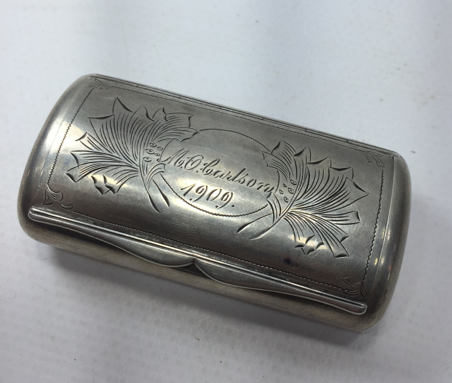 1909 TARİHLİ GÜMÜŞ İNGİLİZ TÜTÜN TABAKASI