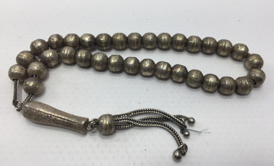 İŞLEMELİ GÜMÜŞ TESBİH