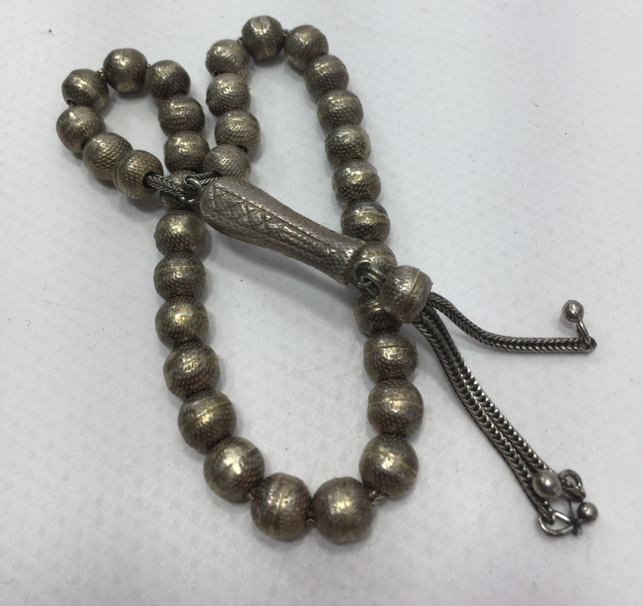 İŞLEMELİ GÜMÜŞ TESBİH