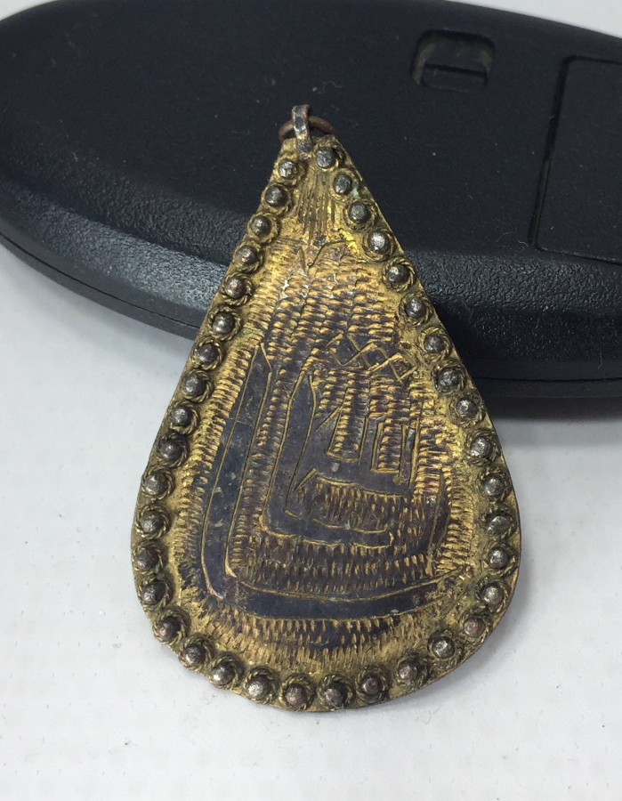 OSMANLI DÖNEMİ KALEM İŞÇİLİKLİ GÜMÜŞ ARMUDİ KOLYE